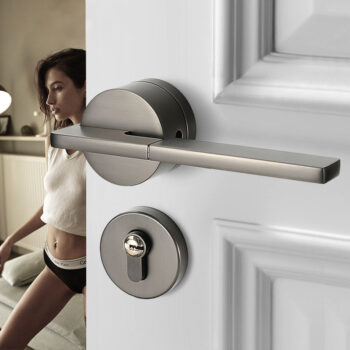 front privacy zinc door handle with lock FT862